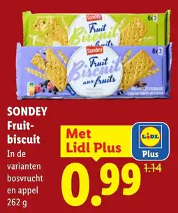 Lidl Sondey Fruit-biscuit aanbieding