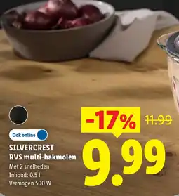 Lidl Silvercrest RVS multi-hakmolen aanbieding