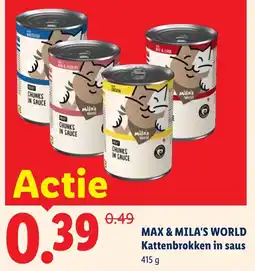Lidl Max & Mila's World Kattenbrokken in saus aanbieding