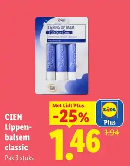 Lidl Cien Lippenbalsem classic aanbieding