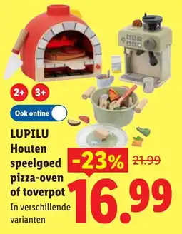 Lidl Lupilu Houten speelgoed pizza-oven of toverpot aanbieding