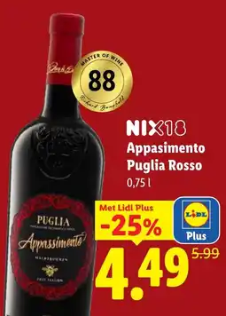 Lidl Nix18 Appassimento Puglia Rosso aanbieding