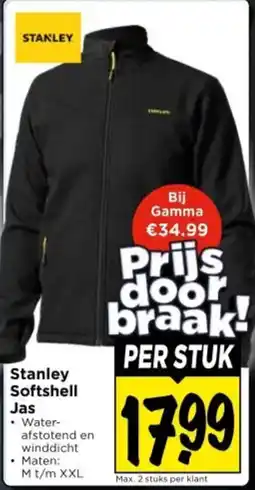 Vomar Voordeelmarkt Stanley Softshell Jas aanbieding