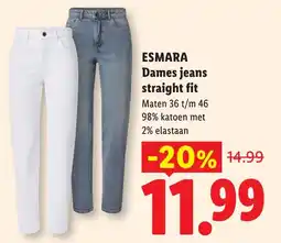 Lidl Esmara Dames jeans straight fit aanbieding