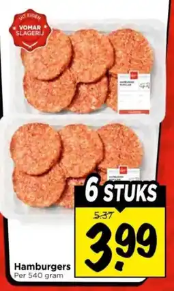 Vomar Voordeelmarkt Hamburgers aanbieding