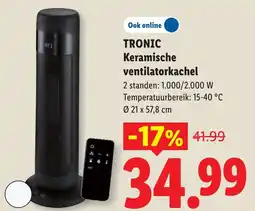 Lidl Tronic keramische ventilatorkachel aanbieding