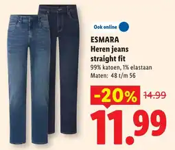 Lidl Esmara Heren jeans straight fit aanbieding
