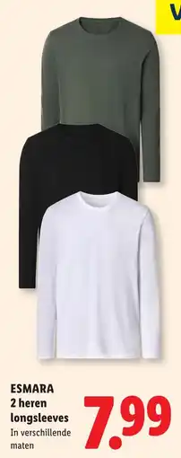 Lidl Esmara 2 heren longsleeves aanbieding