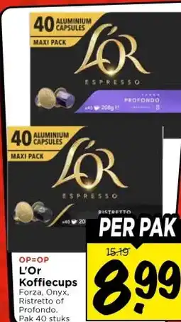 Vomar Voordeelmarkt L'Or Koffiecups aanbieding