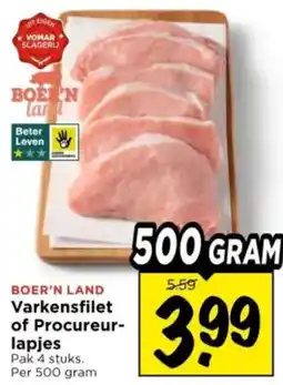 Vomar Voordeelmarkt Boer'n Land Varkensfilet of Procureurlapjes aanbieding