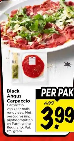 Vomar Voordeelmarkt Black Angus Carpaccio aanbieding