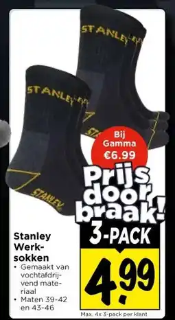 Vomar Voordeelmarkt Stanley Werk- sokken aanbieding