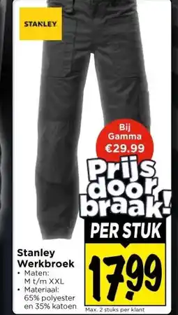 Vomar Voordeelmarkt Stanley Werkbroek aanbieding