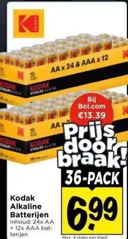 Vomar Voordeelmarkt Kodak Alkaline Batterijen aanbieding