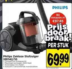 Vomar Voordeelmarkt Philips Zakloze Stofzuiger | XB1142/10 aanbieding