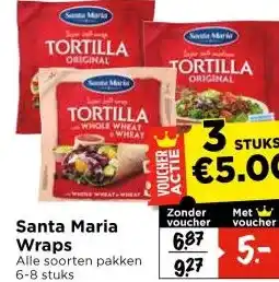 Vomar Voordeelmarkt Santa Maria Wraps aanbieding