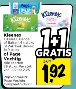 Vomar Voordeelmarkt Kleenex Tissues Essential of Balsam of Zakdoek Balsam of Page Vochtig aanbieding