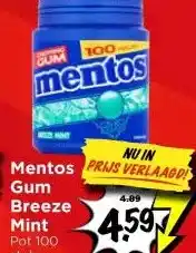 Vomar Voordeelmarkt Mentos Gum Breeze Mint aanbieding