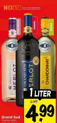 Vomar Voordeelmarkt Grand Sud Franse wijn. aanbieding