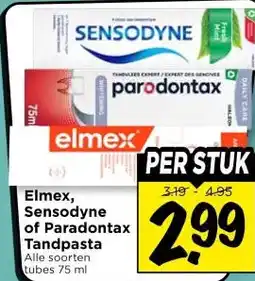 Vomar Voordeelmarkt Elmex, Sensodyne of Paradontax Tandpasta aanbieding