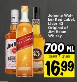 Vomar Voordeelmarkt Johnnie Wal- ker Red Label, Licor 43 Original of Jim Beam Whisky aanbieding