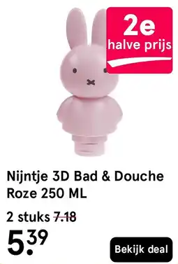Etos Nijntje 3D Bad & Douche Roze 250 ML aanbieding