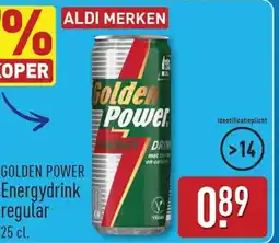 ALDI Golden power Energydrink regular aanbieding