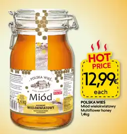 Food Plus Polska wieś Miód wielokwiatowy aanbieding