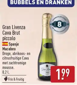 ALDI Gran Livenza Cava Brut piccolo aanbieding