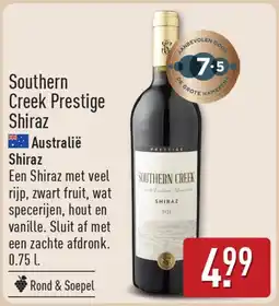 ALDI Southern Creek Prestige Shiraz aanbieding