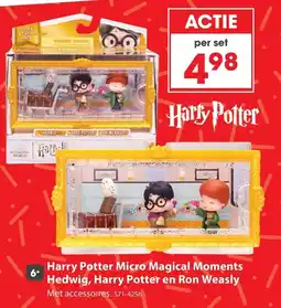 Top1Toys Harry Potter Micro Magical Moments Hedwig, Harry Potter en Ron Weasley aanbieding