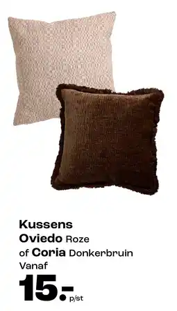 Kwantum Kussens Oviedo Roze of Coria Donkerbruin aanbieding
