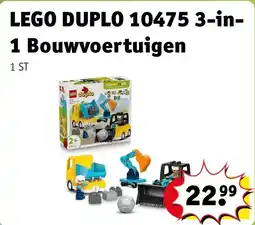 Kruidvat LEGO DUPLO 10475 3-in-1 Bouwvoertuigen aanbieding