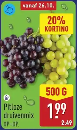 ALDI Pitloze druivenmix aanbieding