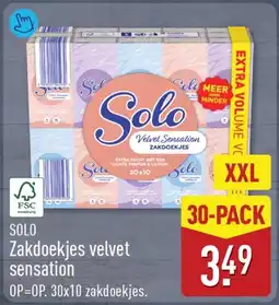 ALDI Solo Zakdoekjes velvet sensation aanbieding