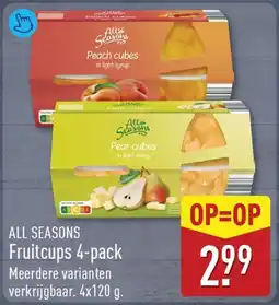 ALDI All Seasons Fruitcups 4-pack aanbieding