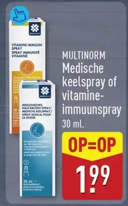 ALDI Multinorm Medische keelspray of vitamine-immuunspray aanbieding