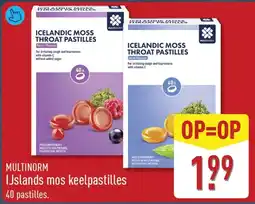 ALDI Multinorm IJslands mos keelpastilles aanbieding