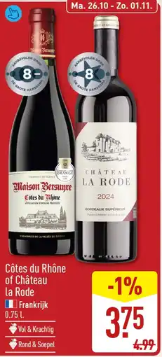 ALDI Maison Bersunyre Côtes du Rhône en Château La Rode aanbieding