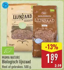 ALDI Mama Nature Biologisch lijnzaad aanbieding