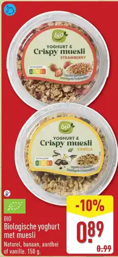 ALDI Biologische yoghurt met muesli aanbieding