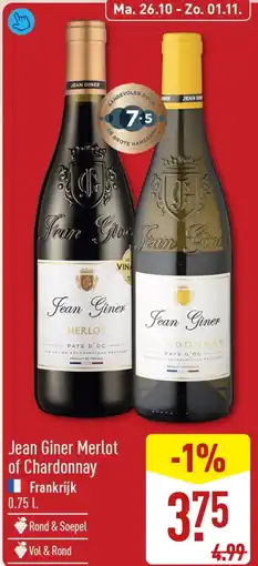 ALDI Jean Giner Merlot of Chardonnay aanbieding