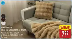 ALDI Home Creation Faux fur sierkussen of deken aanbieding