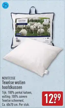 ALDI Novitesse Texelse wollen hoofdkussen aanbieding