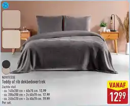 ALDI Novitesse Teddy of rib dekbedovertrek aanbieding