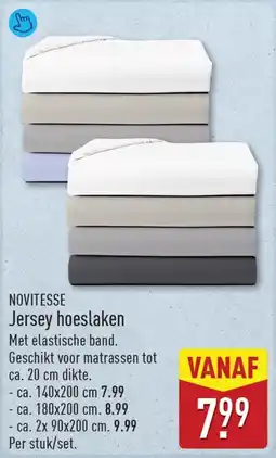 ALDI Novitesse Jersey hoeslaken aanbieding