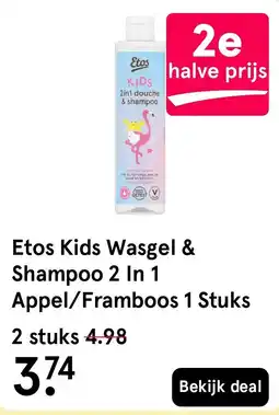 Etos Etos Kids Wasgel & Shampoo 2 In 1 Appel/Framboos 1 Stuks aanbieding