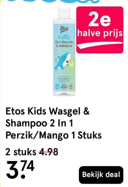 Etos Etos Kids Wasgel & Shampoo 2 In 1 Perzik/Mango 1 Stuks aanbieding