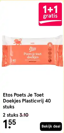 Etos Etos Poets Je Toet Doekjes Plasticvrij 40 stuks aanbieding