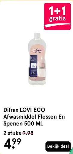 Etos Difrax LOVI ECO Afwasmiddel Flessen En Spenen 500 ML aanbieding